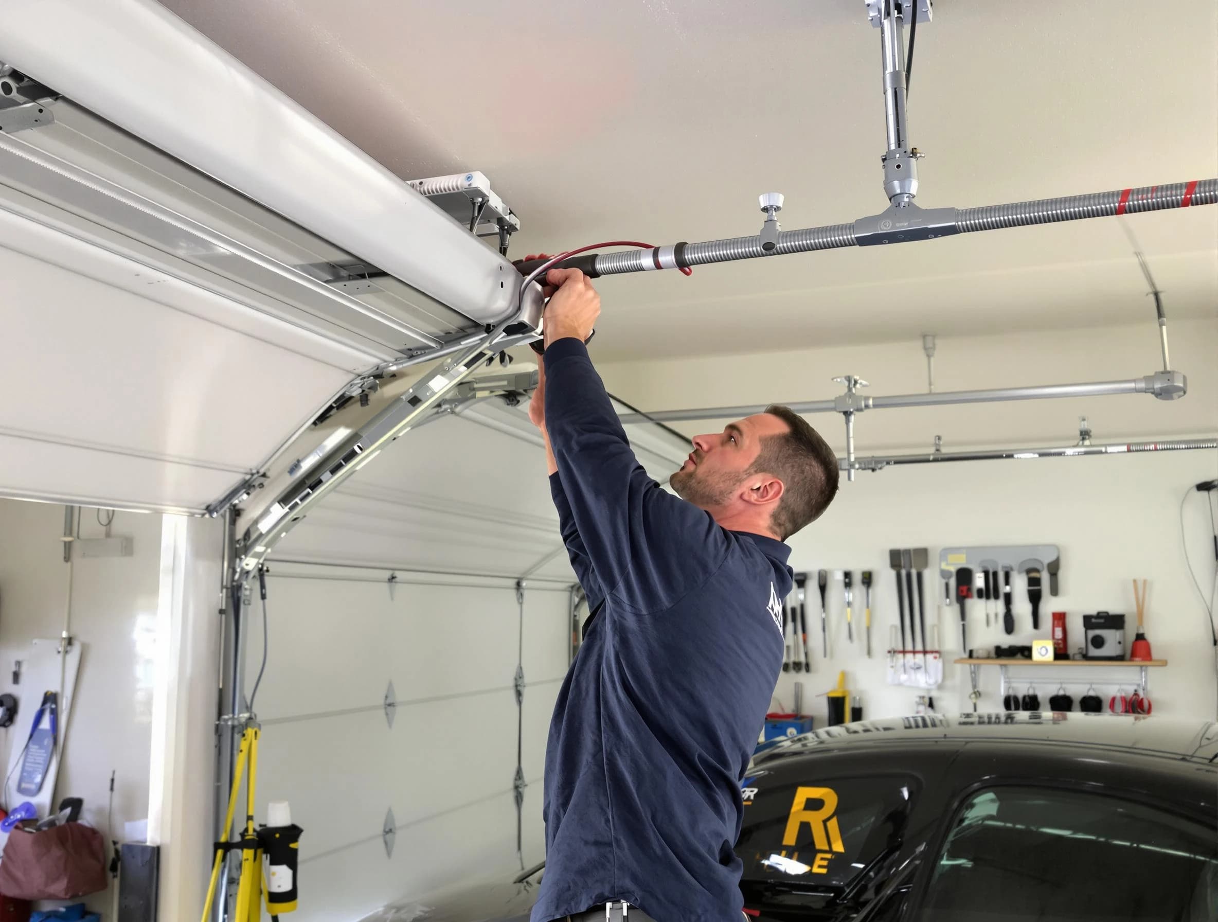 Malden Garage Door Repair technician performing garage door cable repair in Malden