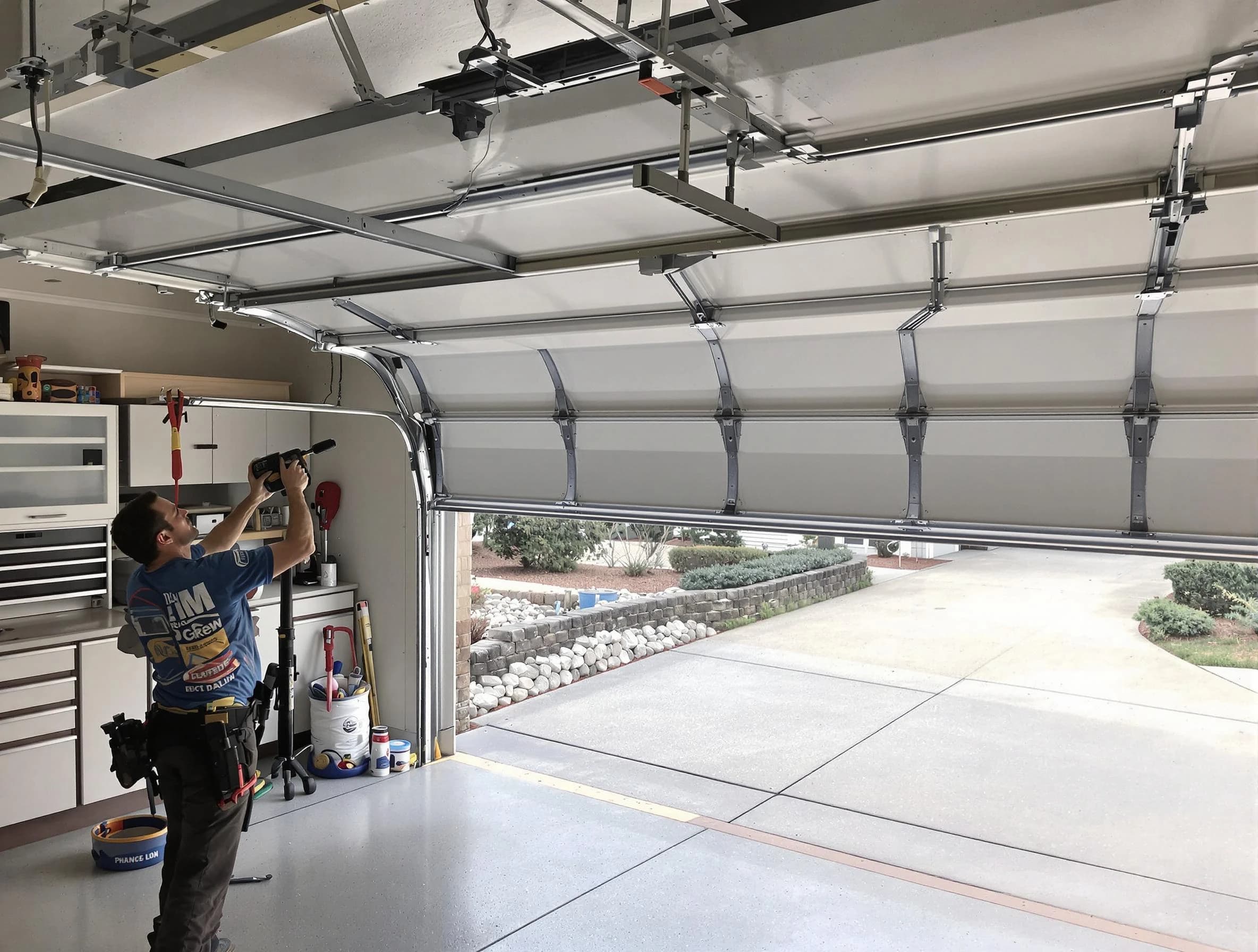 Garage door track repair service by Malden Garage Door Repair in Malden