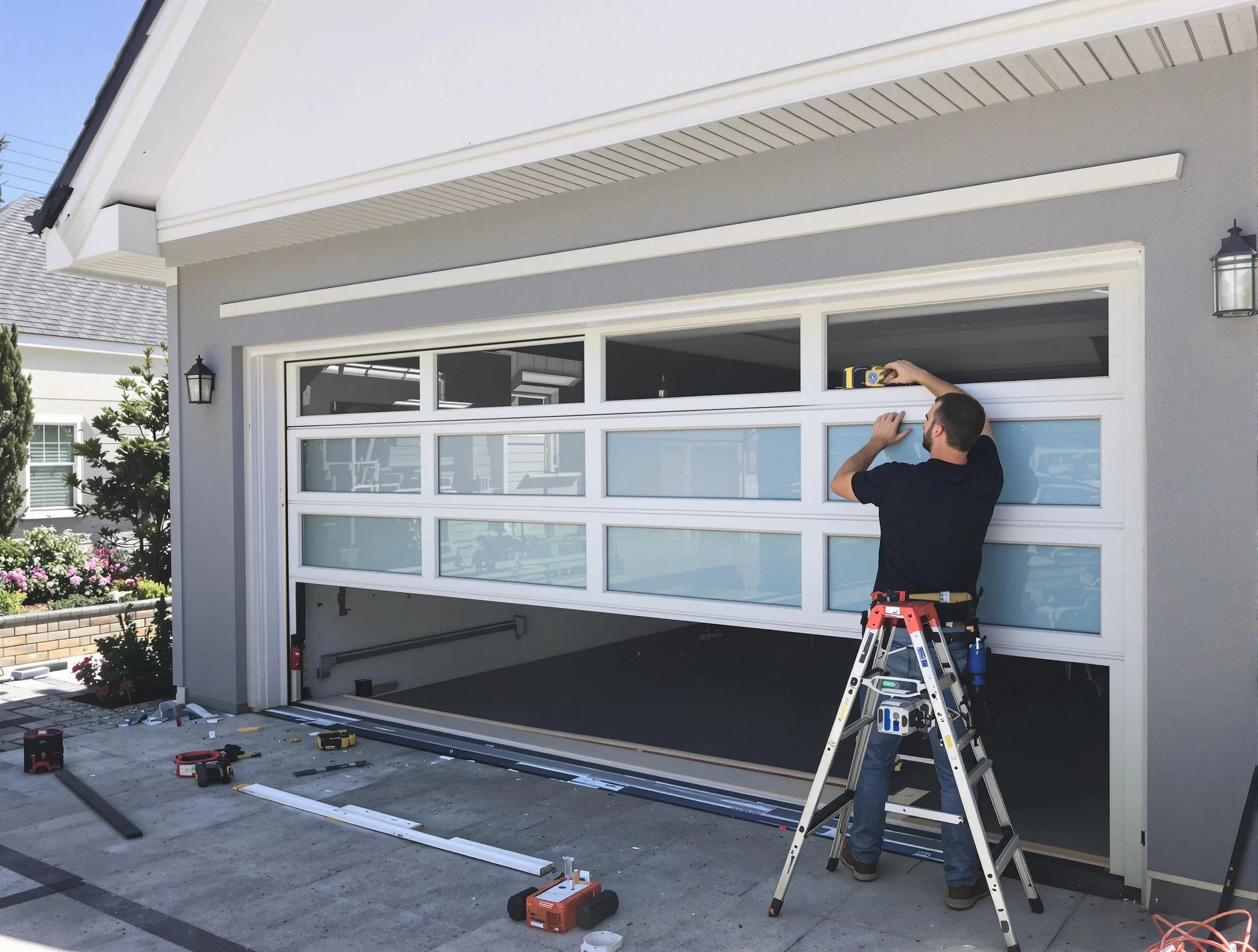 Malden Garage Door Repair team performing garage door replacement in Malden