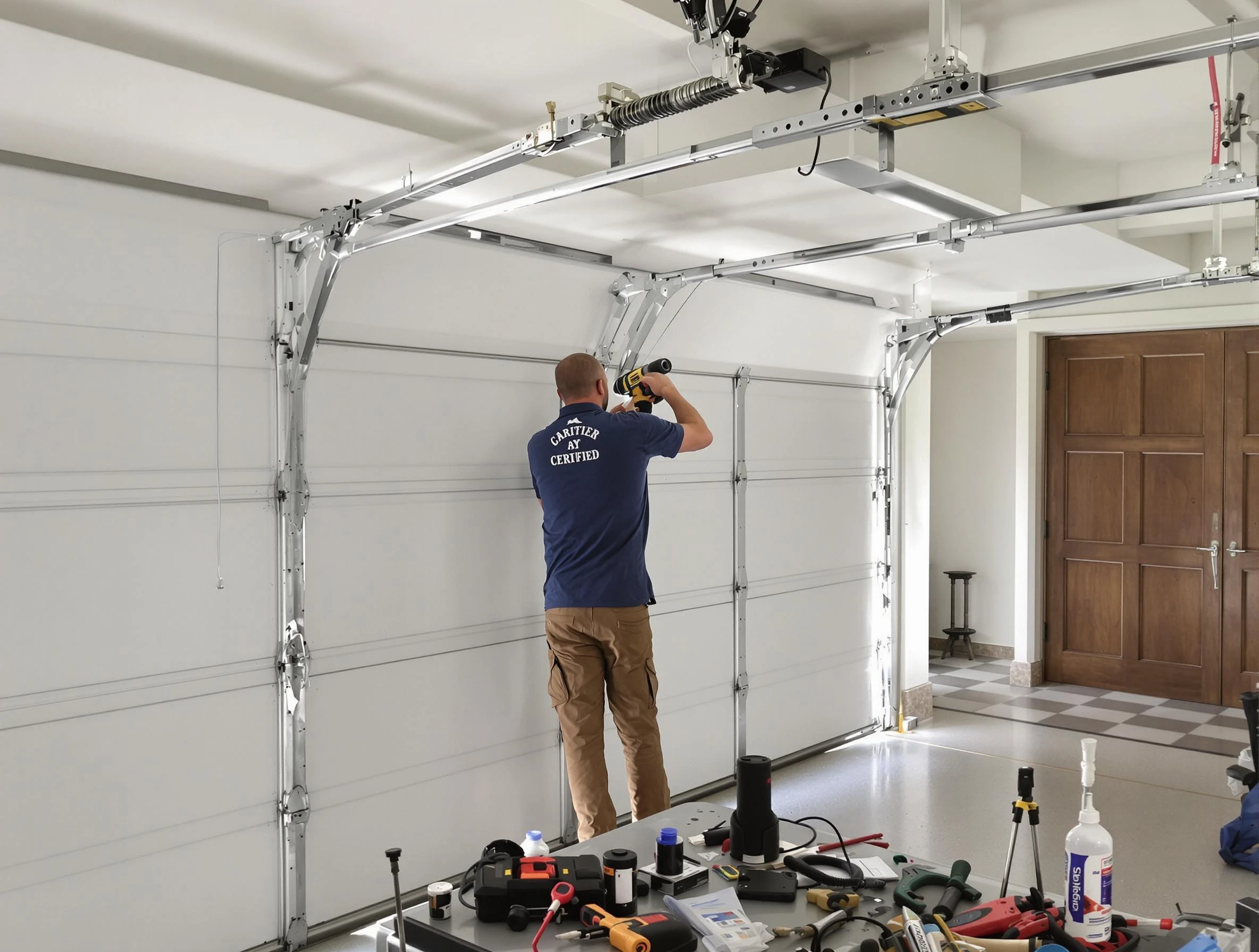 Malden Garage Door Repair certified technician performing precision garage door repair in Malden
