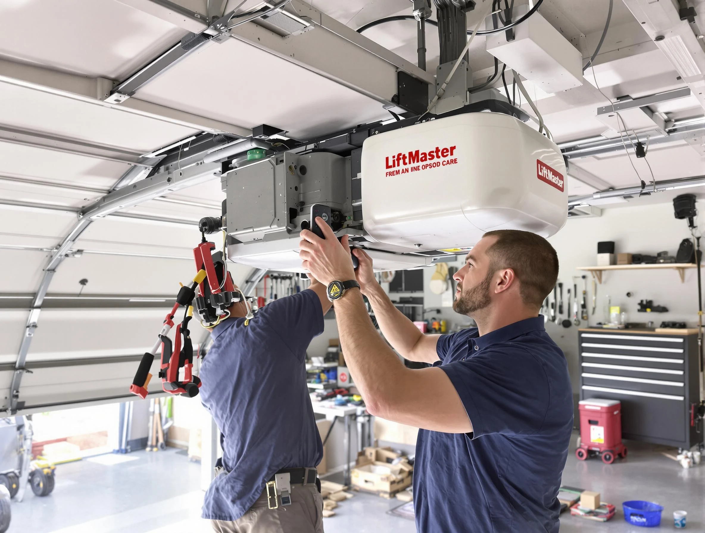 Malden Garage Door Repair technician performing advanced diagnostics on garage opener in Malden